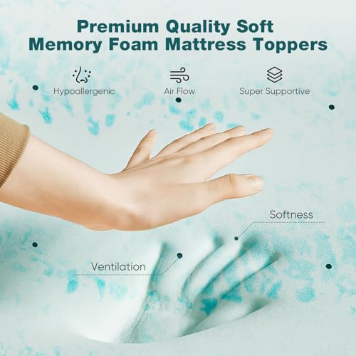 Sweetcrispy 4 Inch Twin Memory Foam Mattress Topper Cooling Pad