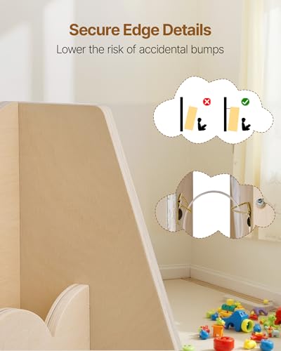 VEVOR 5-Tier Montessori Kids Bookshelf - Wooden Toddler Book Organizer