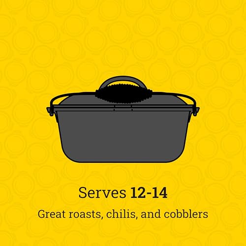 Pre-Seasoned Cast Iron Dutch Oven 9 Quart with Bail Handle - Outdoor & Kitchen Cooking