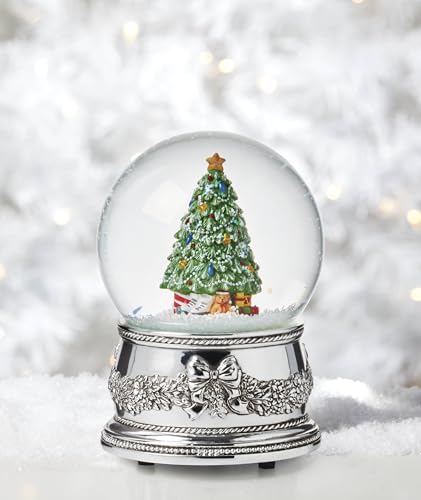 Reed & Barton Christmas Tree Musical Snow Globe Holiday Decor