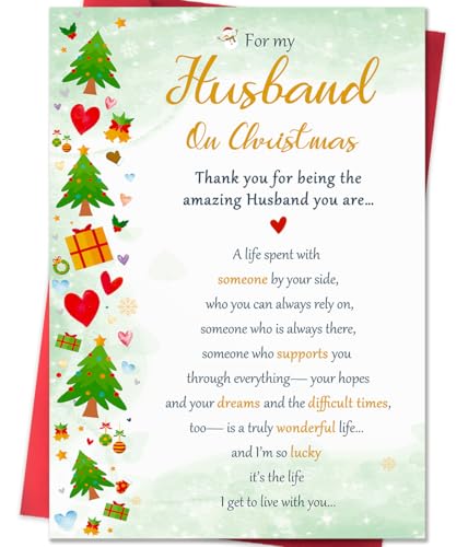 Beixian Husband Christmas Card BX300 - Romantic Holiday Greeting for Men
