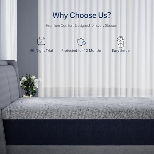 Queen Size 3-Inch Cooling Memory Foam Mattress Topper with Non-Slip Straps - Targeted Back Pain Relief
