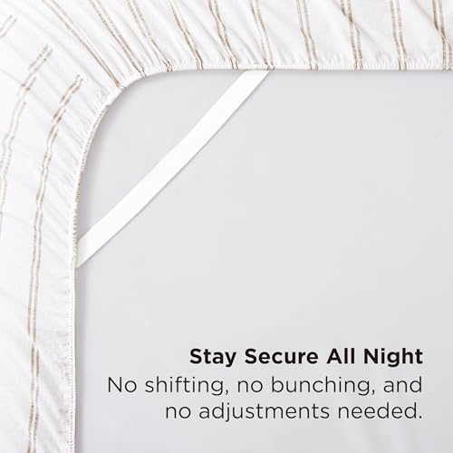 Bedsure Striped Sheets King Size-Imitation Cotton Fits Up to 16"