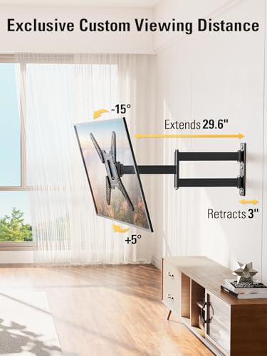 Mounting Dream Long Arm TV Wall Mount 26-65 Inch Full Motion Adjustable Bracket