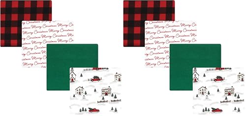 Hudson Baby Unisex Cotton Flannel Receiving Blankets, Christmas