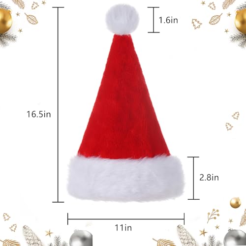 Tokforty Santa Hats for Kids Plush Unisex Xmas Hat - Green