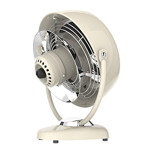 Vornado VFAN Vintage White Desk Fan - Small 3-Speed Metal Table Fan for Bedroom & Office