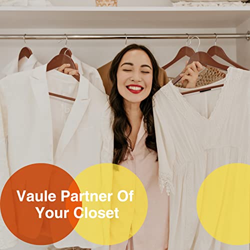 Walnut Wooden Hangers - 60 Pack Heavy Duty Clothes Hangers with Notches - Closet Organizer - Variation of THIS listing