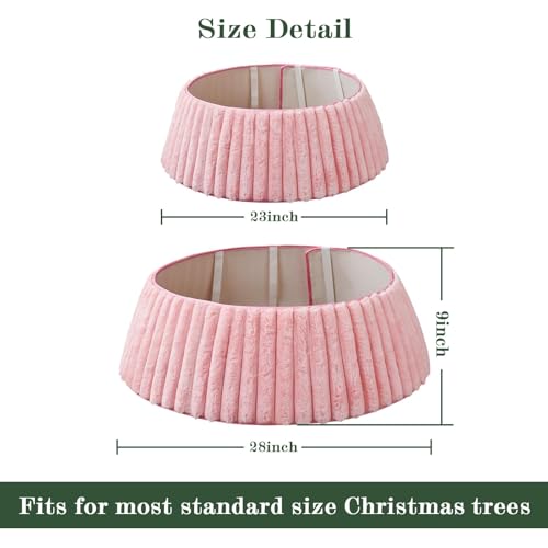 Christmas Tree Collar, Pink Luxury Plush Faux Fur Rustic Collar with