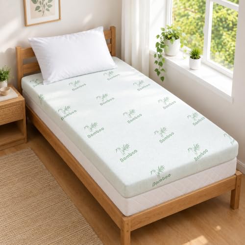 SheRest Twin Size 3-Inch Cooling Memory Foam Mattress Topper - Breathable Support