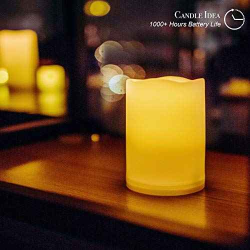 2 PCS 3" x4" Waterproof Outdoor Battery Operated Flameless LED Pillar Candles with Timer Flickering Plastic Resin Electric Decorative Light for Lantern Patio Garden Home Decor Party Wedding Decoration