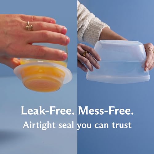 Reusable Silicone Food Storage Bags & Stretch Lids Kit - 10 Pack - Clear