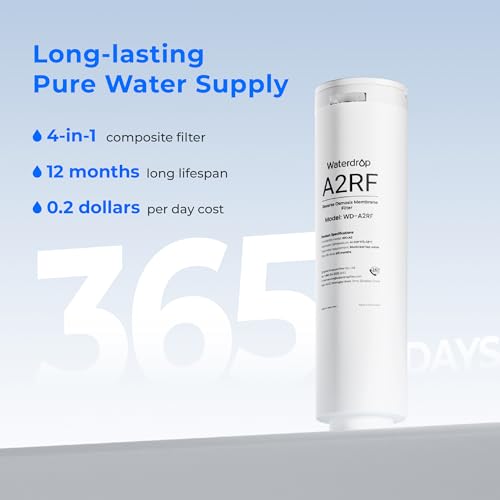 Waterdrop A2RF Reverse Osmosis Water Filter Replacement - 12-Month Lifespan