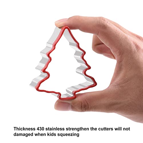 Christmas Tree Cookie Cutters Set - 3 Stainless Steel Fondant Cutters 2" 3" 4"