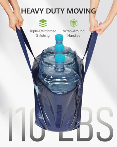 DAYSEON Heavy Duty Moving Bags 24 Gal Blue 8 Pack - Wide-Opening, Reusable Storage Tote