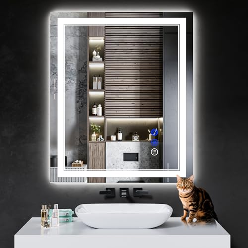 36x30 LED Bathroom Mirror with Lights, Anti-Fog & 3 Color Modes - InfiniGlass
