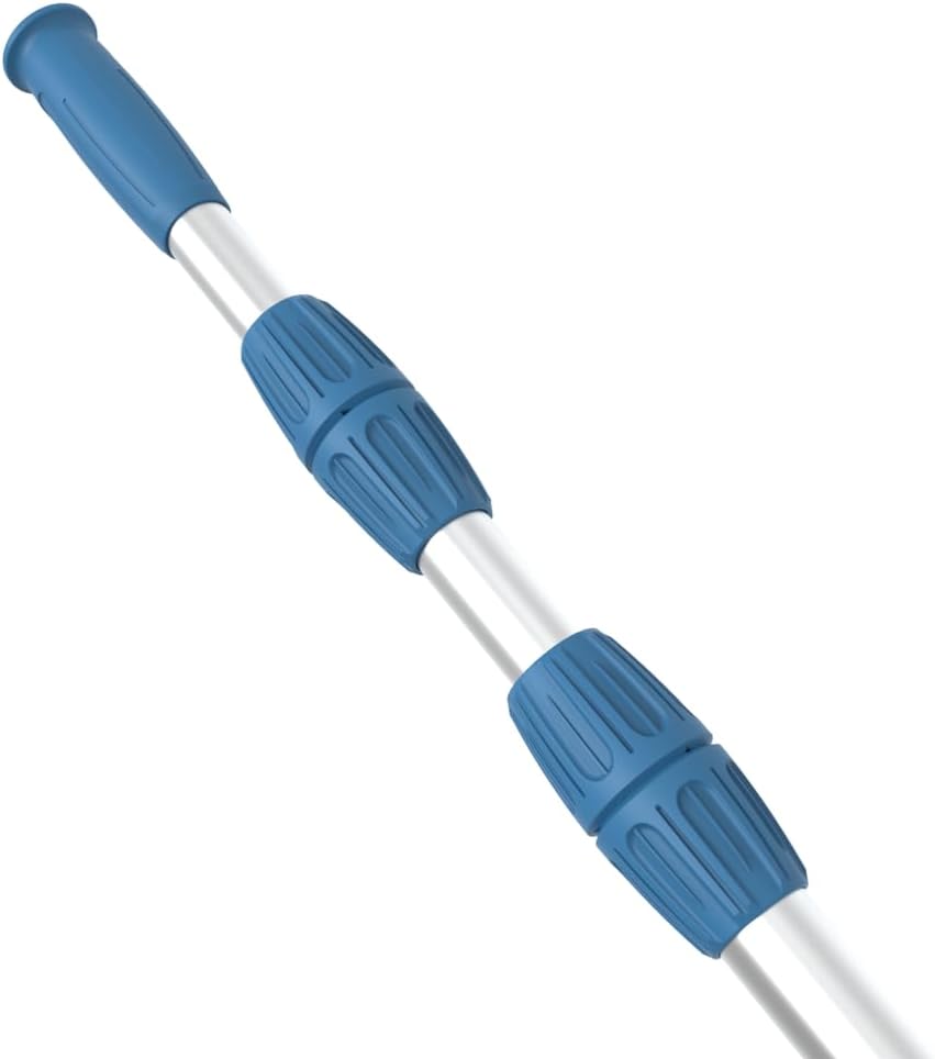 KEMANO 15ft Telescopic Swimming Pool Pole - Heavy Duty Aluminum, Adjustable, Anti-Slip Grip