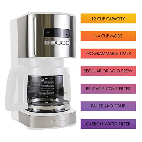 Koolatron Enmore Aroma Control 12-Cup Programmable Coffee Maker - White