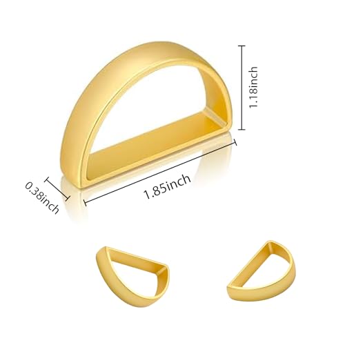 Milaloko 20 Pcs Napkin Rings Set - Elegant Semi-Circle Buckle, Metallic Finish, Thanksgiving & Christmas Table Decor