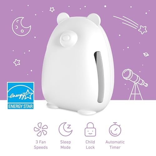 Pure Enrichment PureBaby Bear White HEPA Air Purifier with UV-C Nightlight