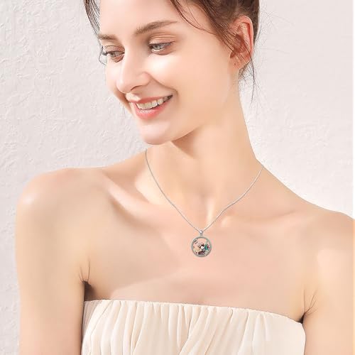 Silver Reindeer Pendant Necklace for Women - 925 Sterling Silver Christmas Jewelry