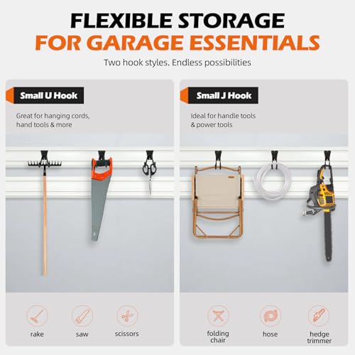 Lyrzzey Black Heavy-Duty Metal Utility Wall Hooks 10 Pack for Gladiator GearTrack & GearWall