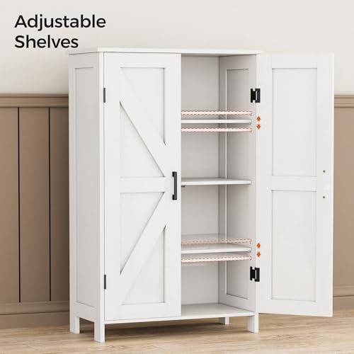 Homleke 43.3" H Farmhouse Bathroom Storage Cabinet with Adjustable Shelves