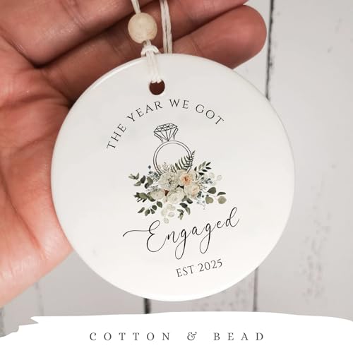 Our First Christmas Engagement Ornament for Newly Engaged Couples 2025 Unique 1st Xmas Engaged Gift