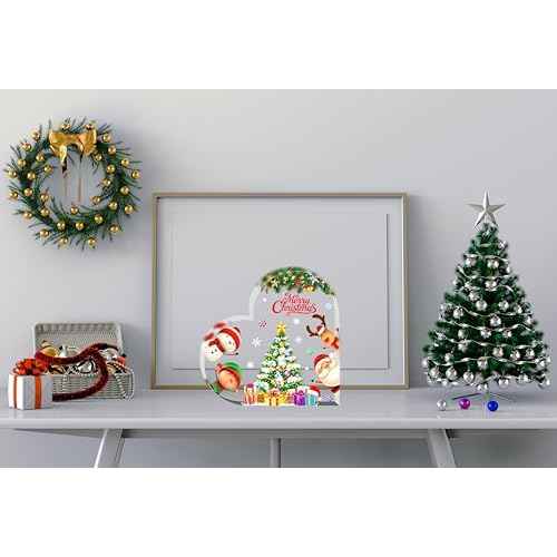 Christmas Decorations Indoor Cute Christmas Decor Gifts Table Sign for Mantle,Office Desk, Shelf - Heart Shaped Gifts Holiday Indoor Home Decor