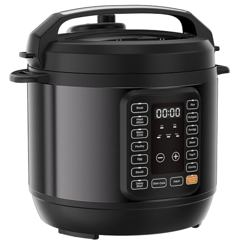 Black 6.3QT 16-in-1 Electric Pressure Cooker with 12 Presets & Ceramic Pot