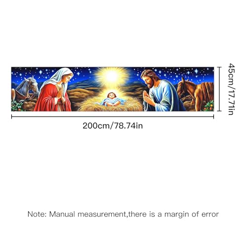IVN Christmas Nativity Mary Jesus Banner 118 x 20 Inch