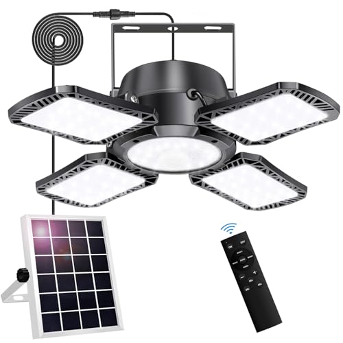 Solar Shed Light Outdoor Indoor Black 176LED Motion Sensor with Remote & 5 Modes