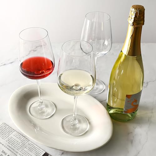 YARYOUNG 12-Pack 15oz Thickened Stemmed Wine Glasses Set for Red & White Wines