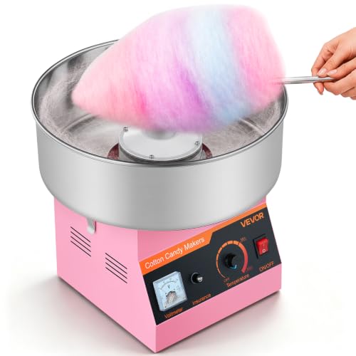 VEVOR Commercial Cotton Candy Machine 1000W Pink Slant Surface Without Cover