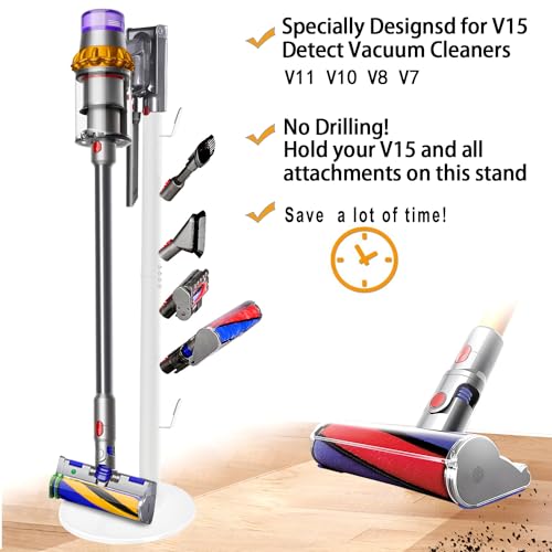 XIGOO Freestanding Vacuum Storage Stand with 6 Hooks, White - Compatible with V11 & V10 Models