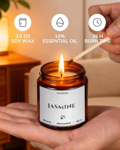 6 Pack Soy Wax Scented Candles Gift Set - Long Burn Time, Natural Aromatherapy