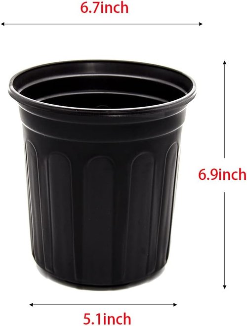 HECTOLIFE 50-Pack Flexible 1 Gallon Flower Nursery Pots - Durable Soft Plastic for Succulents & Seedlings | Black