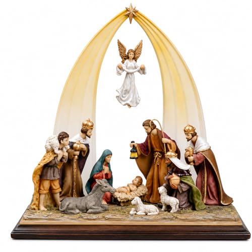 Comfy Hour 12.5-Inch Nativity Scene - Hand-Painted Resin Christmas Display