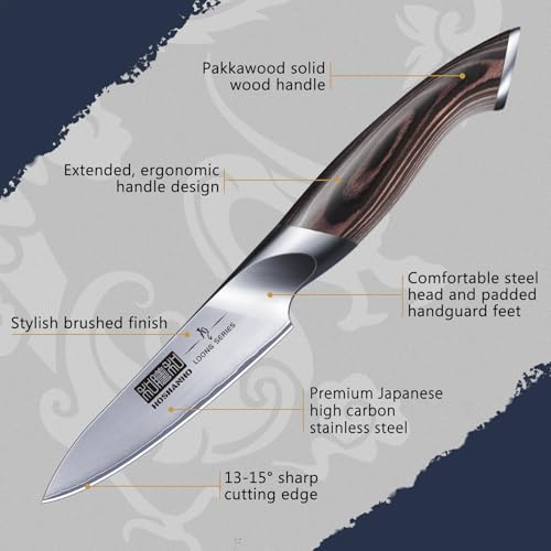 HOSHANHO 3.75 Inch Japanese Paring Knife - Ultra Sharp Fruit Kitchen Knife