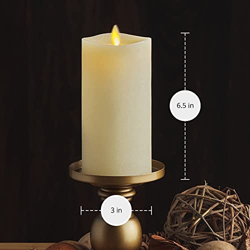 Luminara Flameless LED Pillar Candle 3 x 6.5 Inch Ivory Flickering Flame