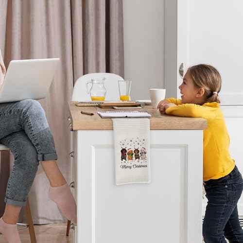 Christmas Dachshund Kitchen Towels, Dachshund Gifts, Dachshund Christmas Decor, Dachshund Weiner Dog Gifts for Women, Dachshund Dog Hand Tea Towels for Bathroom Kitchen, 16x24 Inch