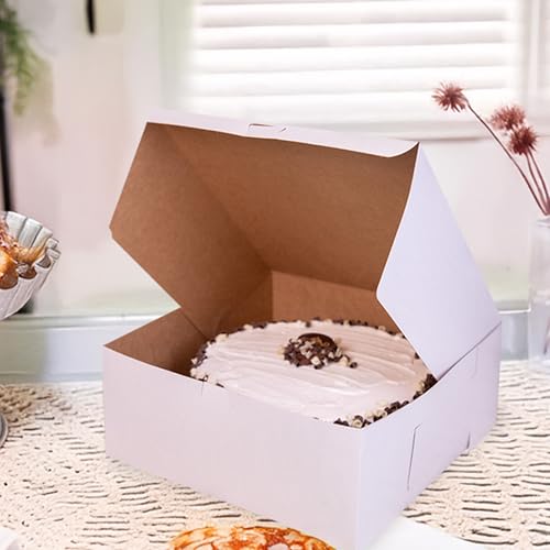 SCT White One-Piece Non-Window Bakery Boxes 12x12x5 Paperboard - 100 Pack