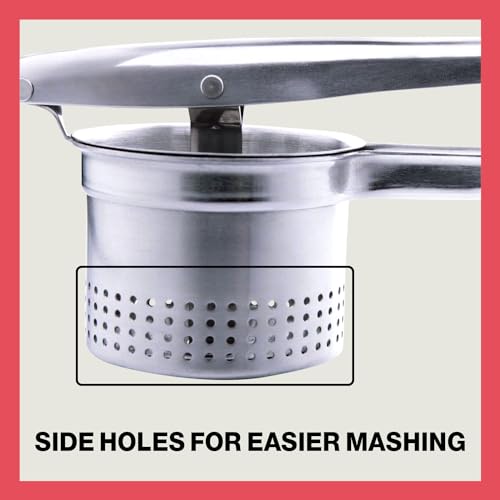 Stainless Steel Potato Ricer for Smooth Mashed Potatoes, Multi-Use Kitchen Tool