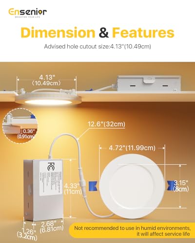 White 4 Inch LED Recessed Lights 20 Pack with Night Light & 5CCT Dimmable