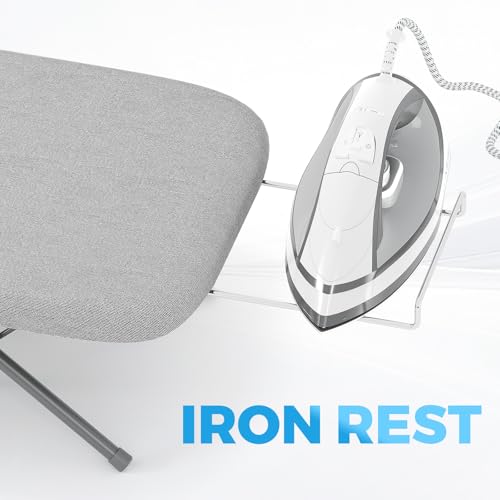 KINGBOARD Grey Small Tabletop Ironing Board with Iron Rest 30x12 Inches