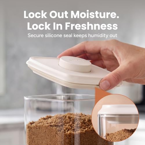 SMIRLY White Glass Airtight Food Storage Containers with Pop Lids - 8 Pcs