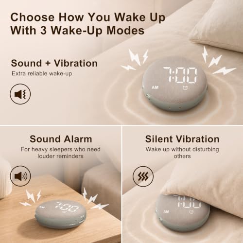 SolaceRise Extra Loud Vibrating Bed Shaker Alarm Clock Putty - Heavy Sleepers
