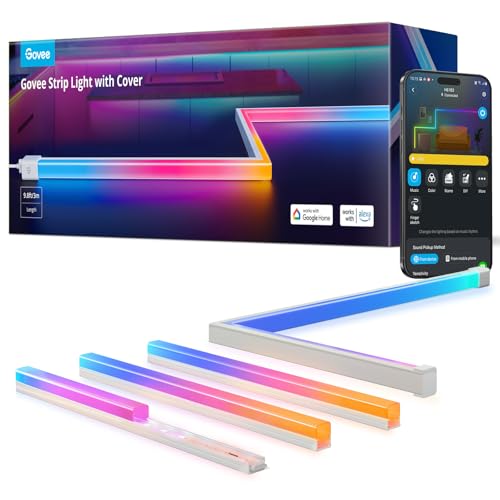 Govee RGBIC LED Strip Lights 9.8ft with Covers, Smart WiFi App Control
