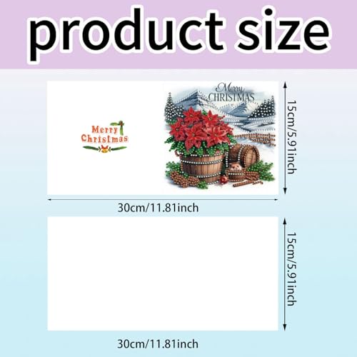 ARTopet 6Pcs DIY Folding Christmas Greeting Card Set with Diamond Art & Decoration Balls