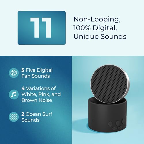 LectroFan Micro 2 White Noise Machine Black - Portable Sleep & Travel Sound Soother